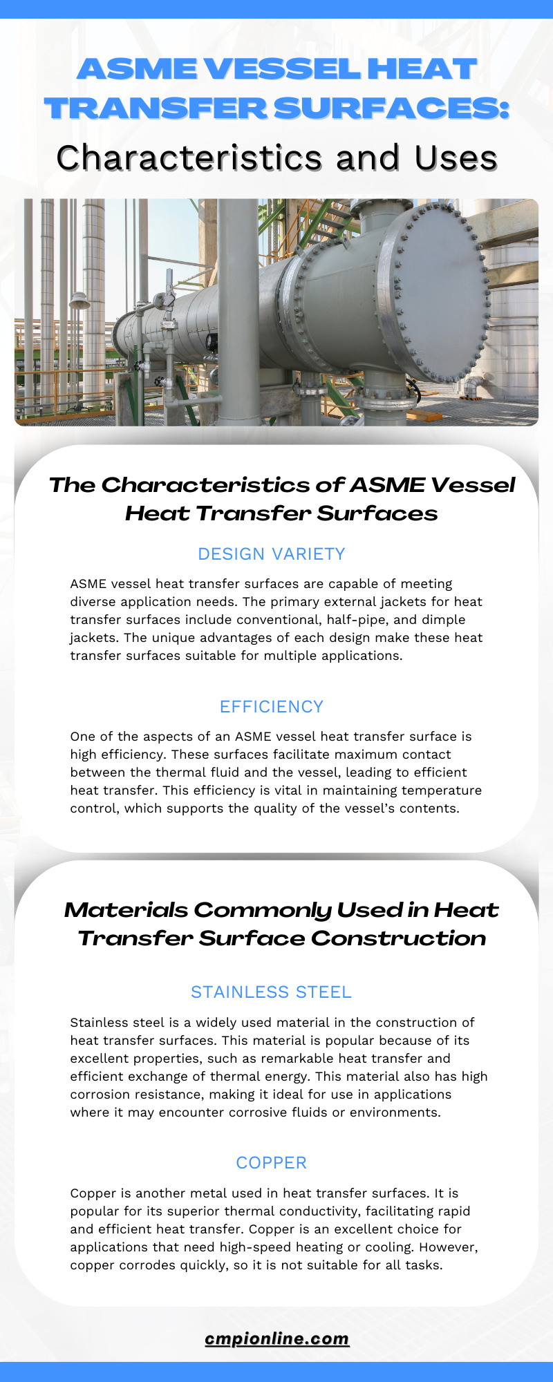 ASME Vessel Heat Transfer Surfaces: Characteristics and Uses